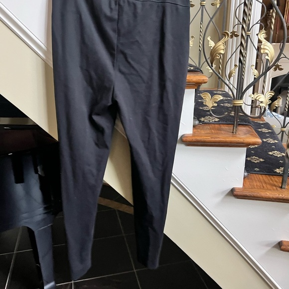 Chicos Black Stretch Pants.Decor. side hem. Elastic stretch waist.Size 1 EUC - Picture 5 of 10